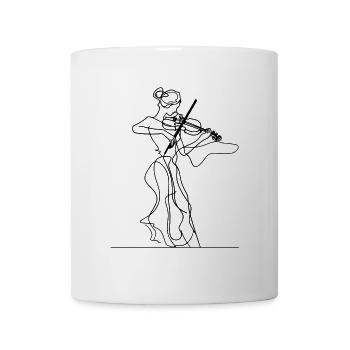 Violin Girl Drawing - Mug - white - Front