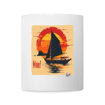 Soleil doré sur un navire – PLUS LUNAIRE ! - Mug blanc - blanc - Devant