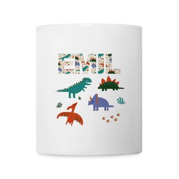 EMIL - Beautiful boy name with dinosaur - Mug - white - Front