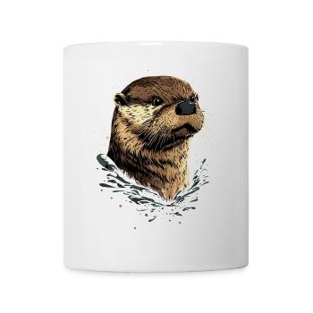 Loutre Loutre de mer Loutre Loutre Martre amour Loutre mignonne - Mug blanc - blanc - Devant