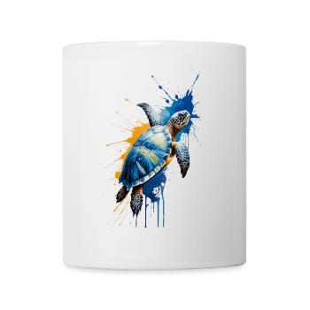 Watercolor Turtle - Peaceful Aquatic Creature - Mug - white - Front