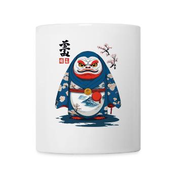 Japanese Daruma Aesthetic Yokai Streetwear - Mug - white - Front