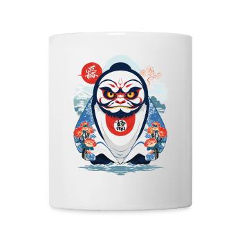 Japanischer Daruma Aesthetic Yokai Vintage - Tasse - Weiß - Vorne