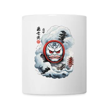 Japanischer Daruma Aesthetic Yokai Streetwear - Tasse - Weiß - Vorne