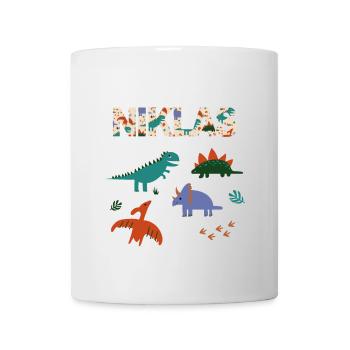 NIKLAS - Schöner Jungen Name mit Dinosaurier - Tasse - Weiß - Vorne
