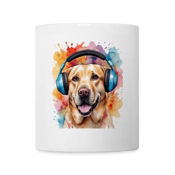 Labrador Retriever Kopfhörer Hund Tier Print - Tasse - Weiß - Vorne
