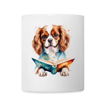 Cavalier King Charles Spaniel Lecture Livre Chien - Mug blanc - blanc - Devant