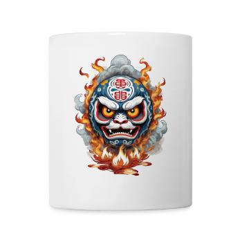 Design vintage japonais Daruma et Demon - Mug blanc - blanc - Devant