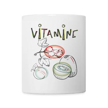 Vitamine, Obst - Tasse - Weiß - Vorne
