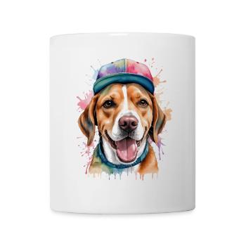 Beagle Snapback Cap Dog Funny Animal Design Print - Mug - white - Front