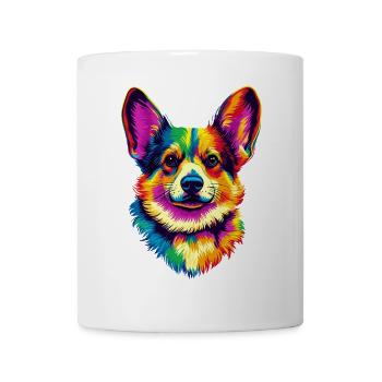 Corgi arc-en-ciel coloré Welsh Corgi Cardigan Corgi Corgi - Mug blanc - blanc - Devant