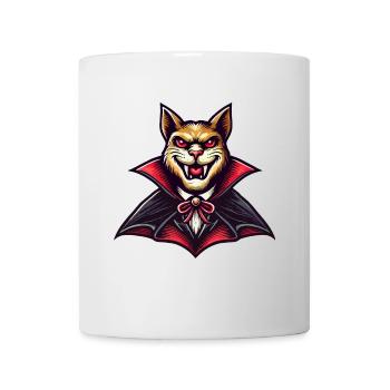 Vampir Katze Lustiges Halloween Outfit - Tasse - Weiß - Vorne