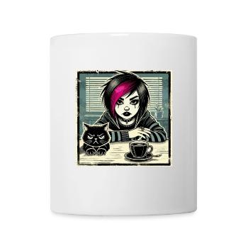 Pastell Goth Style Mürrischer Katzenliebhaber - Tasse - Weiß - Vorne