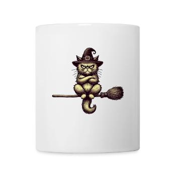 Funny Witch Cat Grumpy Magician Cat - Mug - white - Front