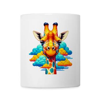 Giraffe with head in cloud clouds - Mug - white - Front