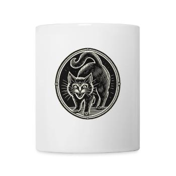 Scary Black Witch Cat Cute Halloween - Mug - white - Front