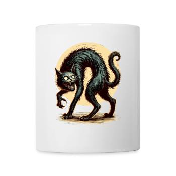 diy haCreepy Cat Black Witch Cat Hallowee - Mug - white - Front