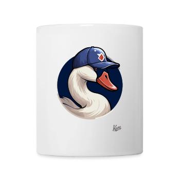 Sporty sport swan with baseball cap - Mug - white - Front