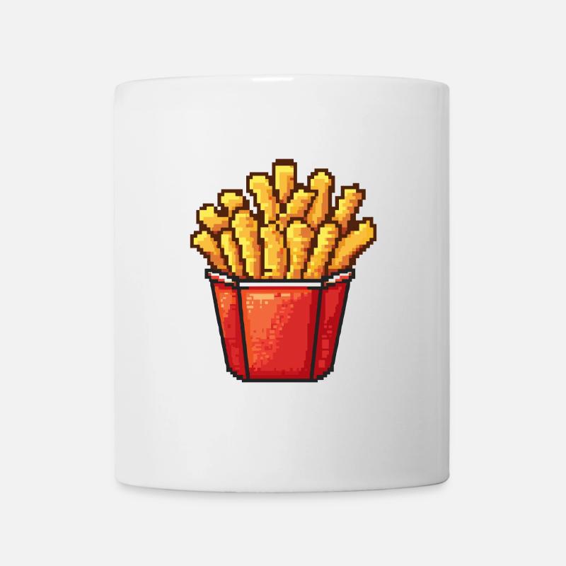 Pommes Pixel Symbol - Tasse - Weiß