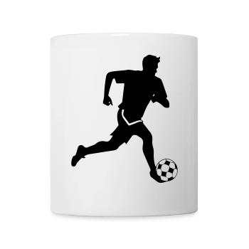 Fussballer Silhouette Fussball Spieler Sport - Tasse - Weiß - Vorne