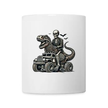 diDinosaurier auf Monstertruck Motorsport Liebhabe - Tasse - Weiß - Vorne
