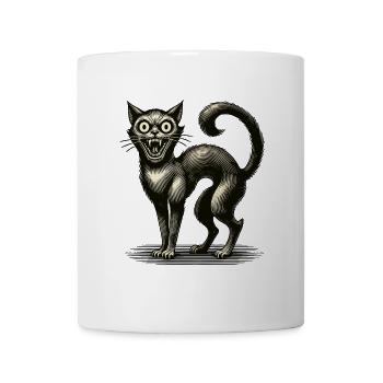 Terrible Chat Sorcière Chat d’horreur effrayant - Mug blanc - blanc - Devant