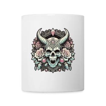 Pastel Goth Aesthetic Düsteres Skull Design - Tasse - Weiß - Vorne