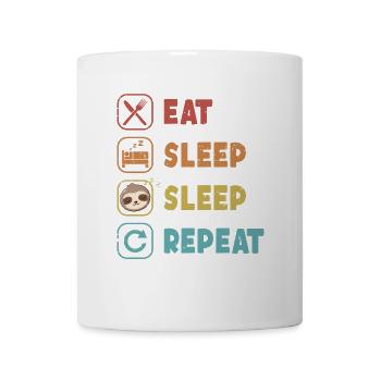 Eat Sleep Sleep Repeat Brown-Throated Pilosa - Mug - white - Front