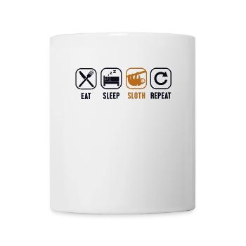 Eat Sleep Sloth Repeat Pilosa Folivora - Mug - white - Front