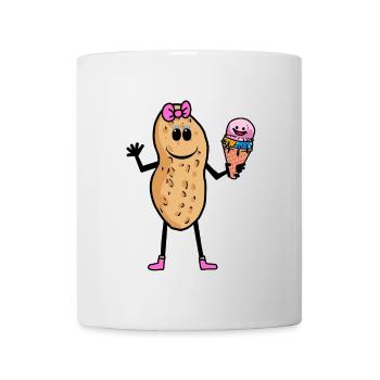 Erdnuss Erdnüsse Kinder Kind Baby Eiswaffel Eis - Tasse - Weiß - Vorne