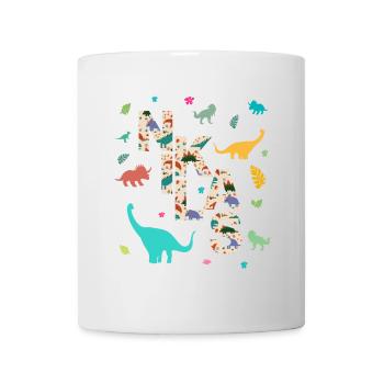NIKLAS - Schöner Jungen Name mit Dinosaurier - Tasse - Weiß - Vorne