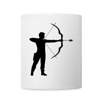 Silhouette de sport de tir à l’arc - Mug blanc - blanc - Devant