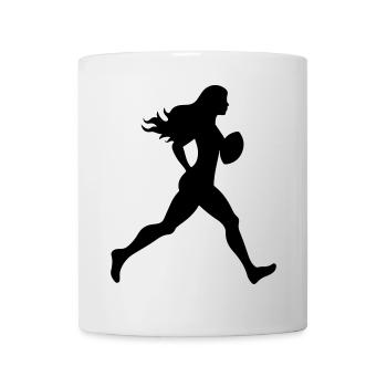 American Football Woman Silhouette - Mug - white - Front