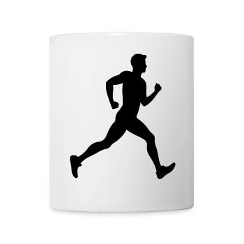 Laufen Marathon Mann Symbol - Tasse - Weiß - Vorne