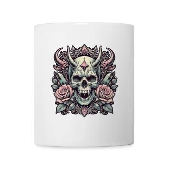 Pastel Goth Aesthetic Dark Skull Design - Mug - white - Front