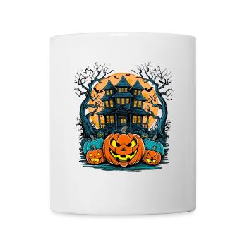 diyGespenstisches Geisterhaus Lustiges Halloween - Tasse - Weiß - Vorne