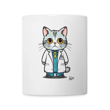 The cute, funny and clueless cat doctor - Mug - white - Front