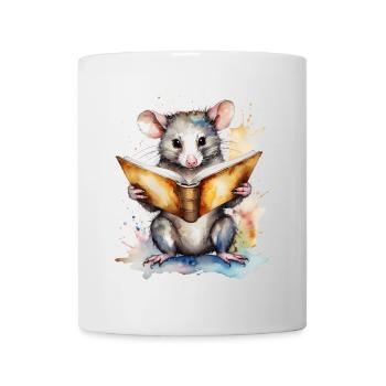 Possum Lecture Coloré Animal Design Imprimer - Mug blanc - blanc - Devant
