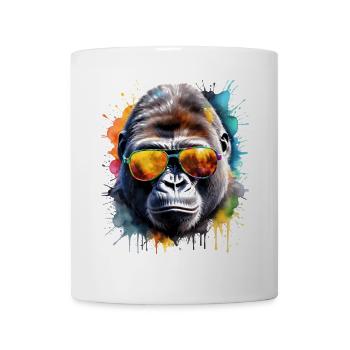 Lunettes de soleil gorille singe coloré animal design imprimer - Mug blanc - blanc - Devant