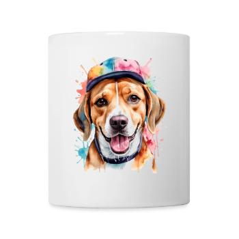 Beagle Snapback Cap Dog Funny Animal Design Print - Mug - white - Front