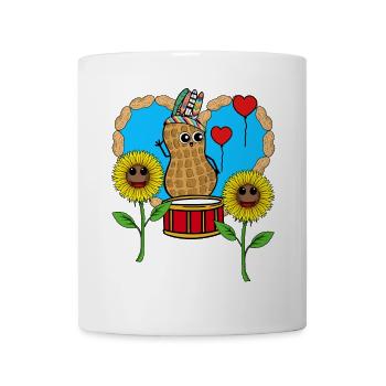 Erdnuss Hippie Hippies Sonnenblumen Erdnüsse - Tasse - Weiß - Vorne