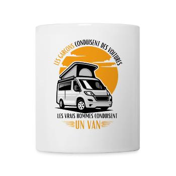 Vrais Hommes Conduisent un Van - Mug blanc - blanc - Devant
