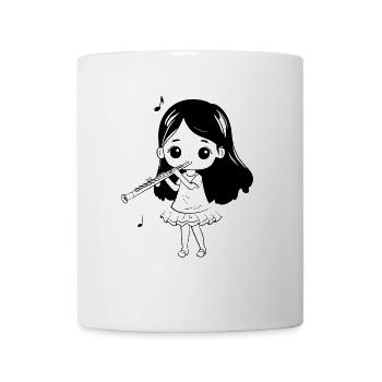 Flute Girl Cartoon Look - Mug - white - Front