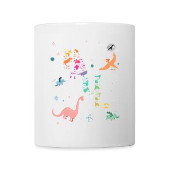 PAUL - Beautiful boy name with dinosaur - Mug - white - Front