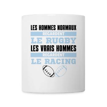 Les Vrais Hommes Regardent Le Racing - Mug blanc - blanc - Devant
