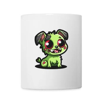 Hund Zombie Halloween Lustig - Tasse - Weiß - Vorne