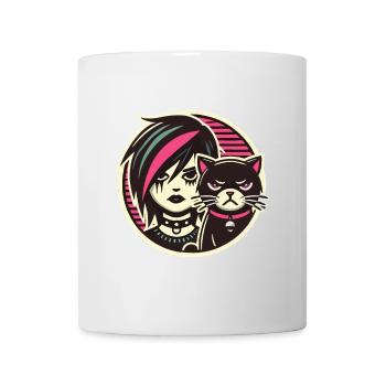 Pastell Goth Style Mürrischer Katzenliebhaber - Tasse - Weiß - Vorne