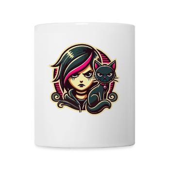 Pastell Goth Style Mürrischer Katzenliebhaber Goth - Tasse - Weiß - Vorne