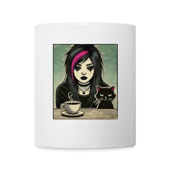 Pastell Goth Style Mürrischer Katzenliebhaber Goth - Tasse - Weiß - Vorne