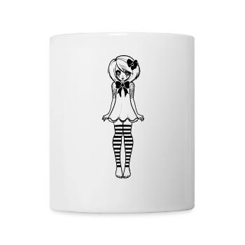 Kawaii Goth Fille Design gothique foncé - Mug blanc - blanc - Devant